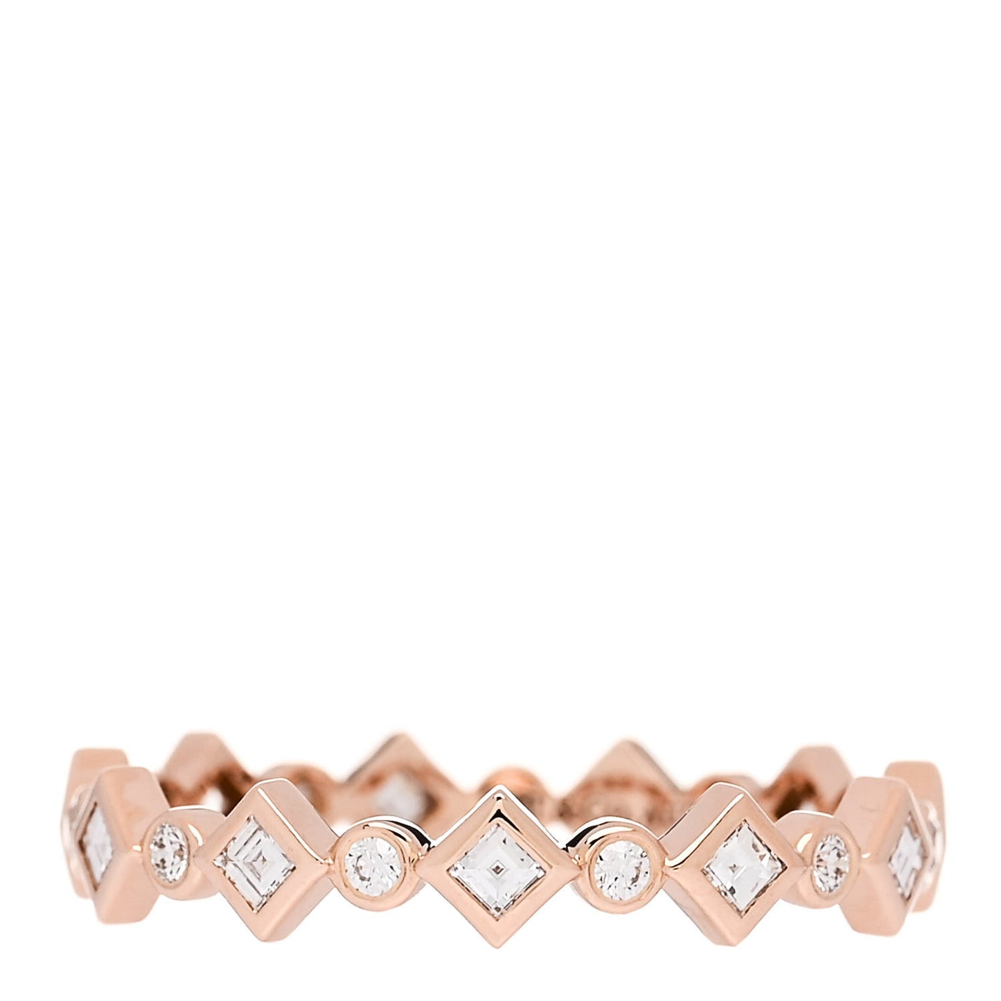 18K Rose Gold Diamond Jazz Band Ring 53 6.5