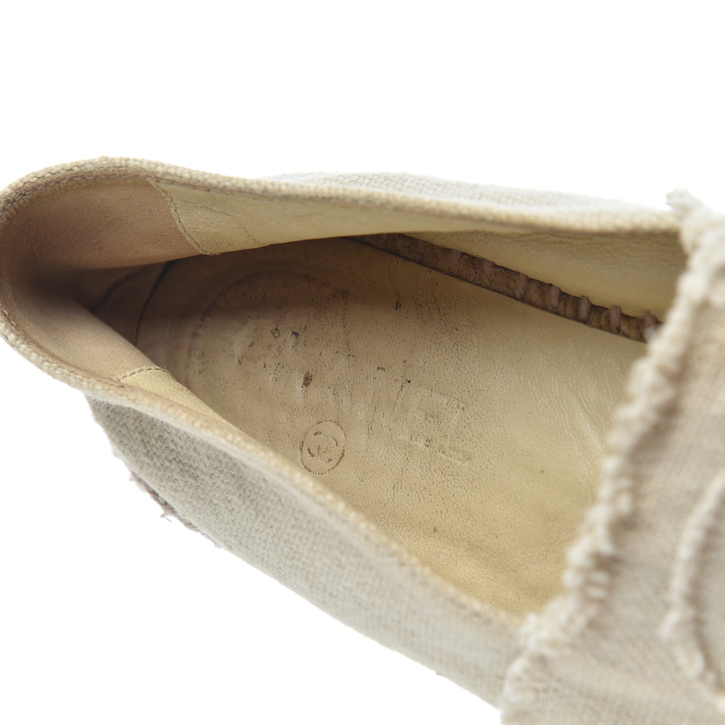 Linen CC Espadrilles 38 Beige Black