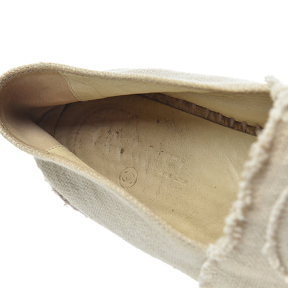 Chanel Linen CC Espadrilles 38 Beige Black 16 of 23