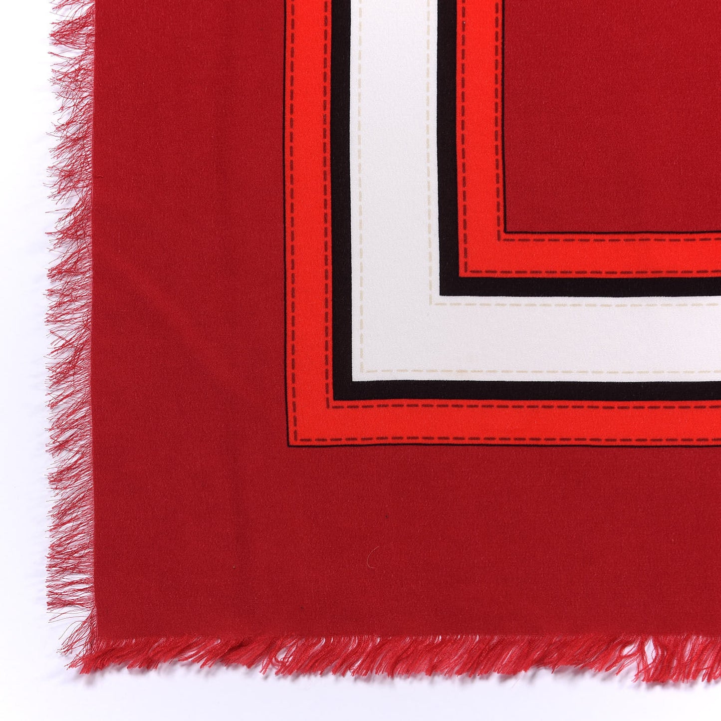Silk Buckle Print Square Scarf Red