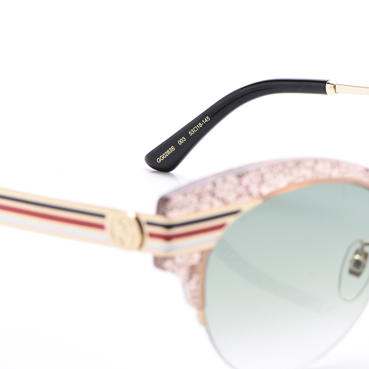 Gucci Glitter Cat Eye Sunglasses GG0283S Beige 7 of 8