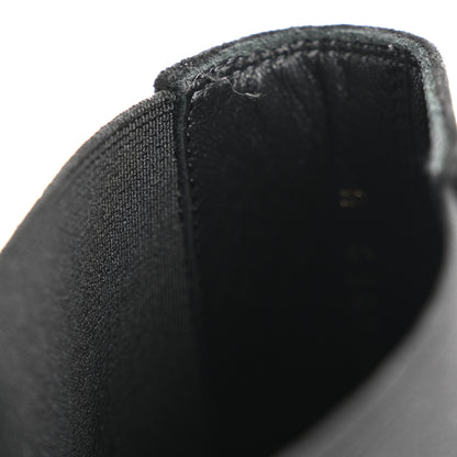 Chanel Suede Calfskin Grossgrain Cap Toe CC Ankle Boots 40 Black 10 of 15