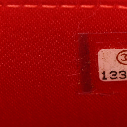 Chanel Lambskin Camellia Embossed Wallet on Chain WOC Red 8 of 20