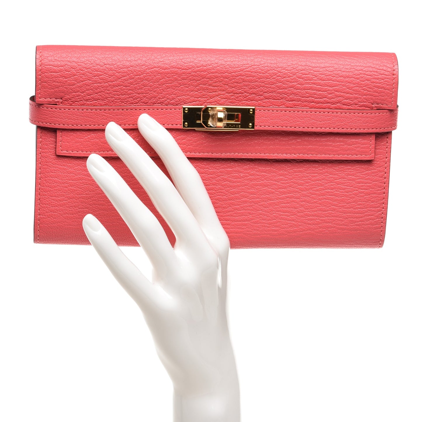 Chevre Mysore Kelly Longue Wallet Rose Azalee