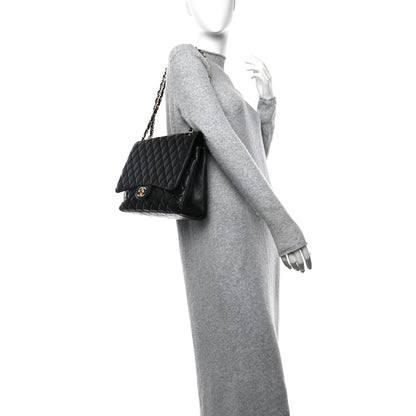 Chanel Lambskin Quilted Maxi Double Flap Black 2 of 14