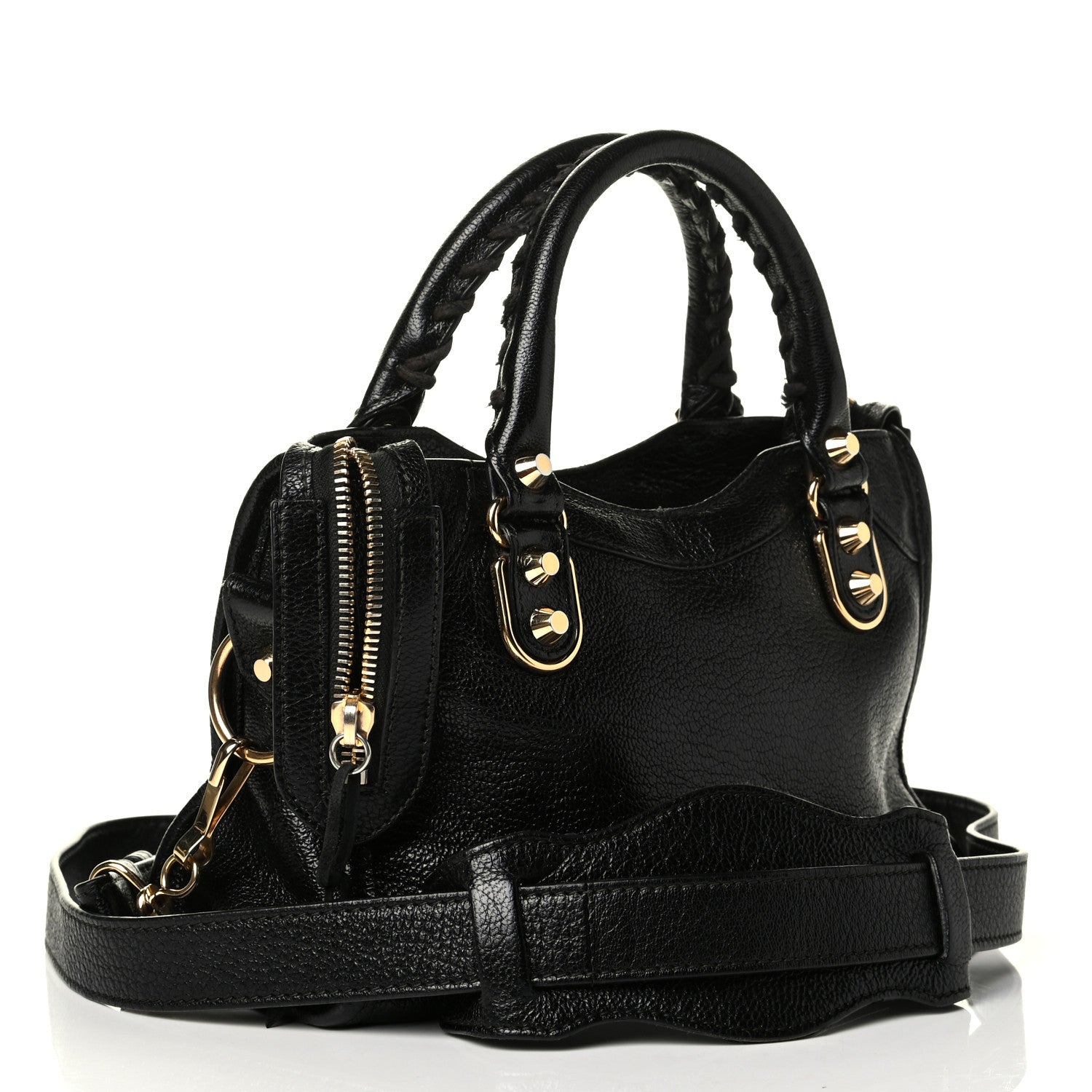 Balenciaga Chevre Gold Metallic Edge Hardware Mini City Black 2 of 8