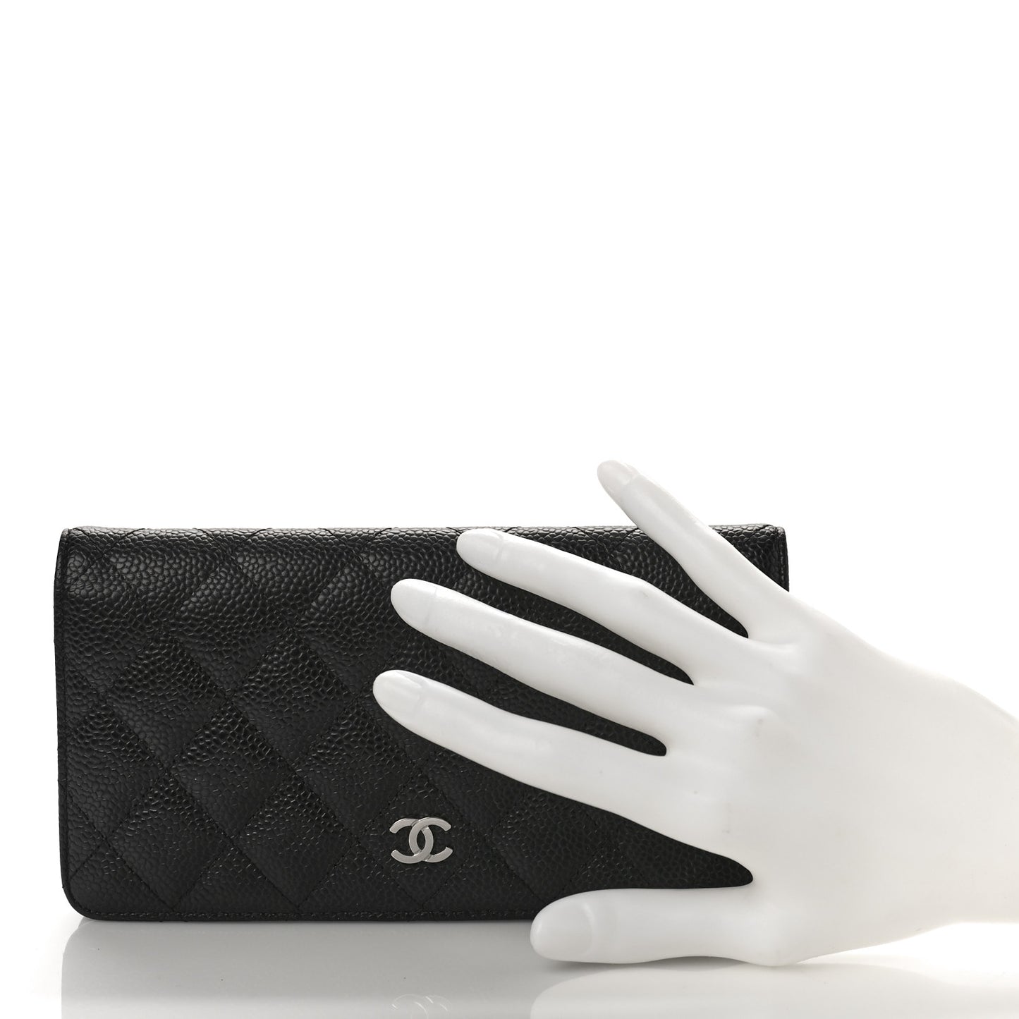 Caviar Quilted Yen Wallet Black