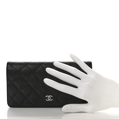 Chanel Caviar Quilted Yen Wallet Black 2 of 10