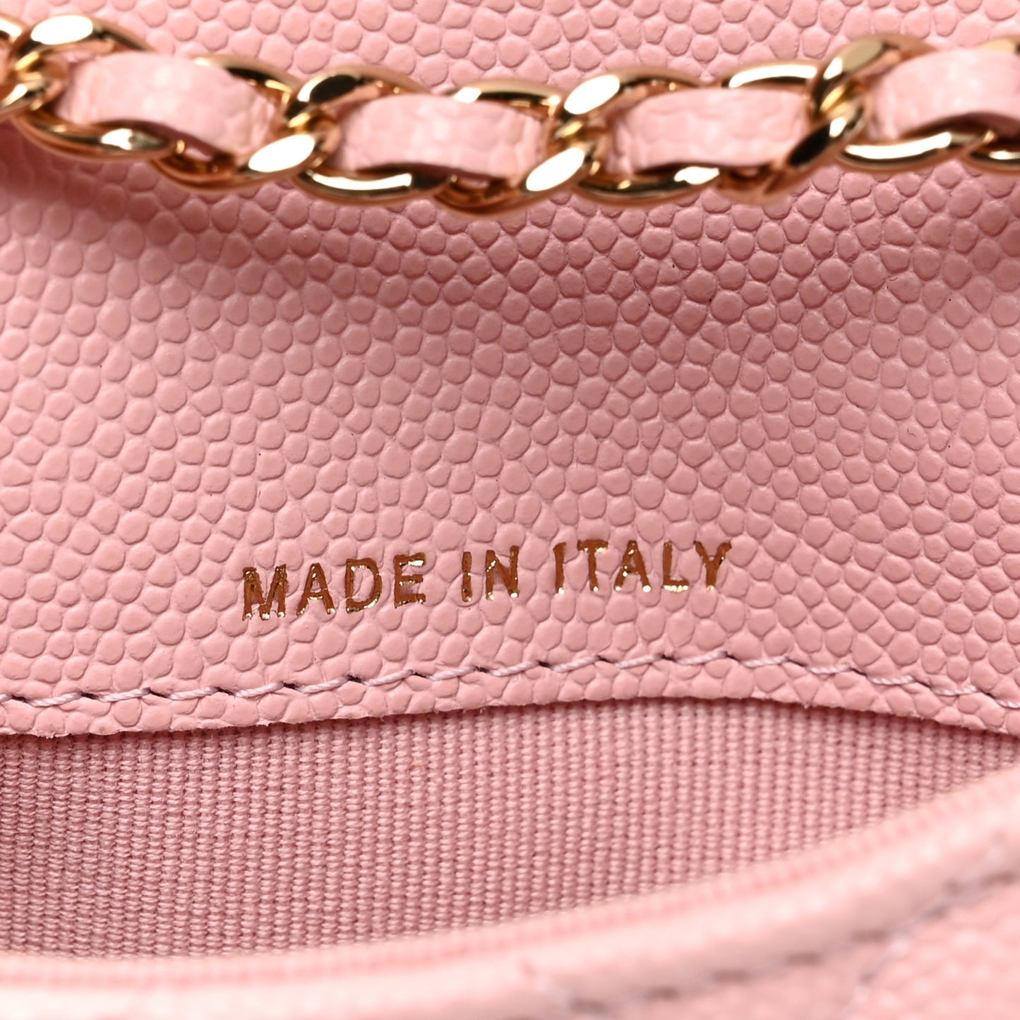 Caviar Quilted Mini Chain Belt Bag Light Pink