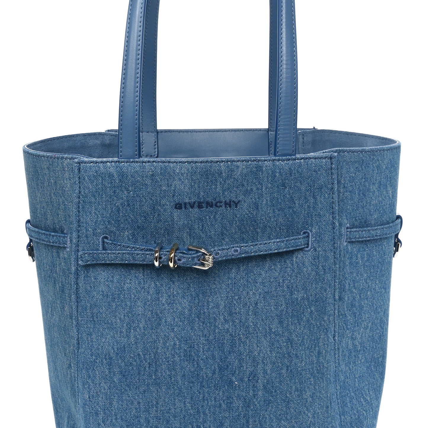 Denim Small Voyou Small North South Tote Medium Blue