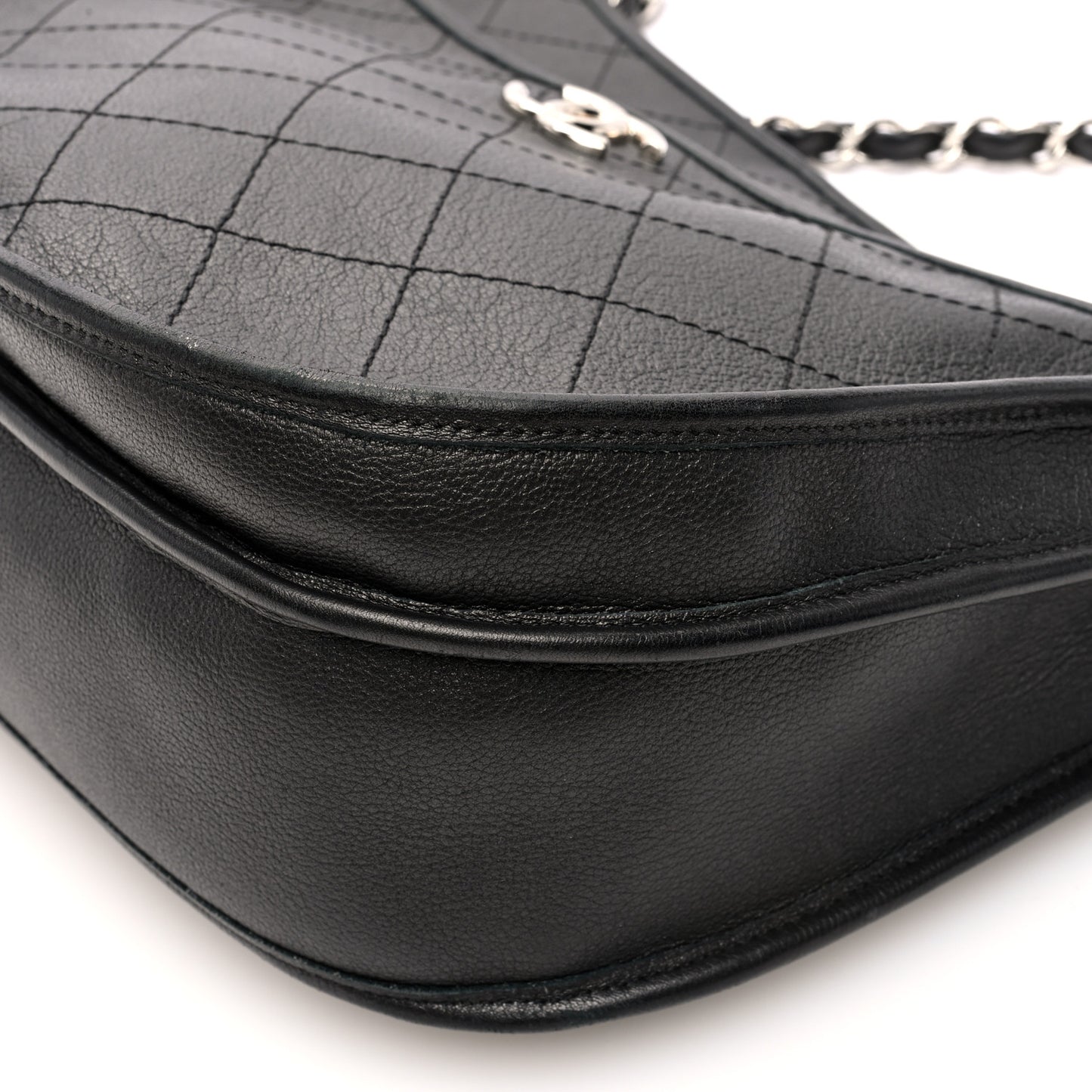 Calfskin Quilted Large Jungle Stroll Hobo Bag Black
