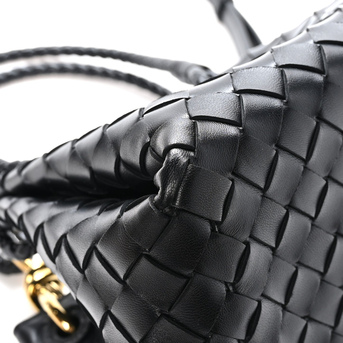 Nappa Intrecciato Small Parachute Shoulder Bag Black
