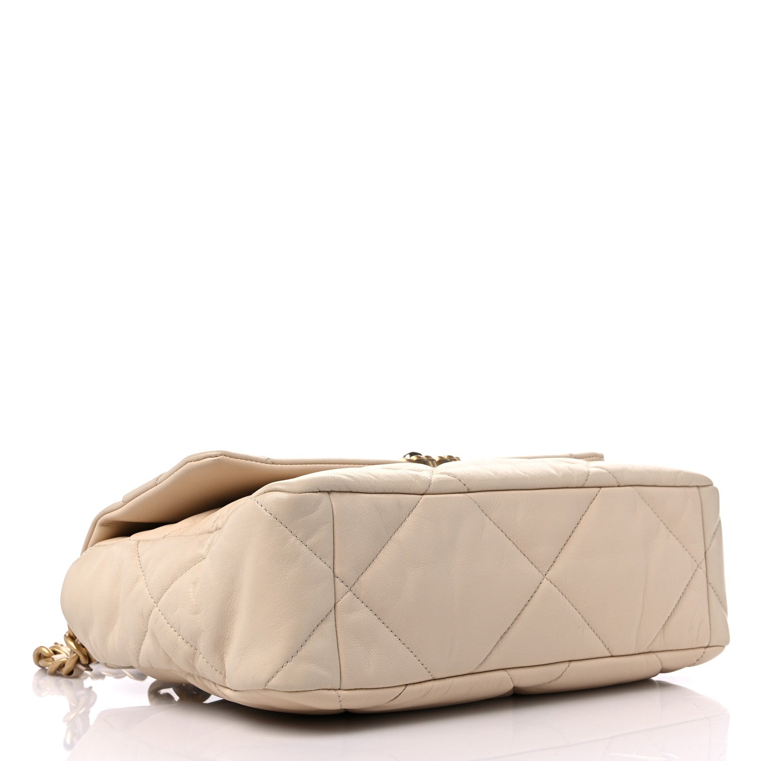 Chanel Lambskin Quilted Large Chanel 19 Flap Beige 4 of 13