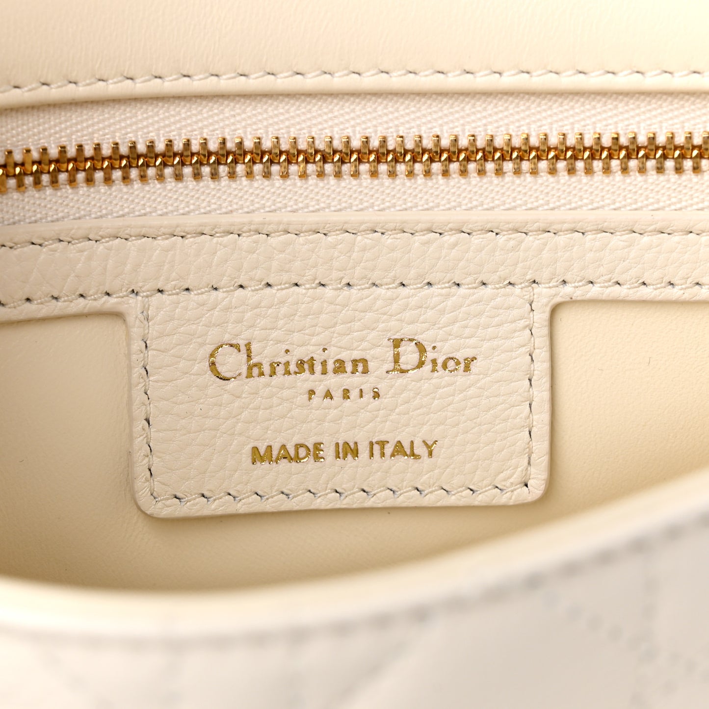 Calfskin Cannage Small Caro Bag Ivory