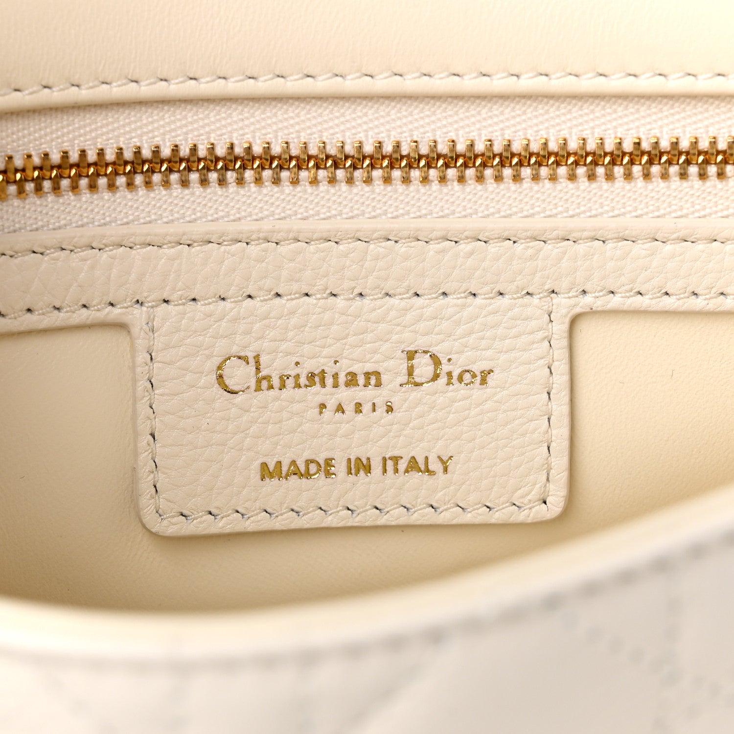 Christian Dior Calfskin Cannage Small Caro Bag Ivory 5 of 10