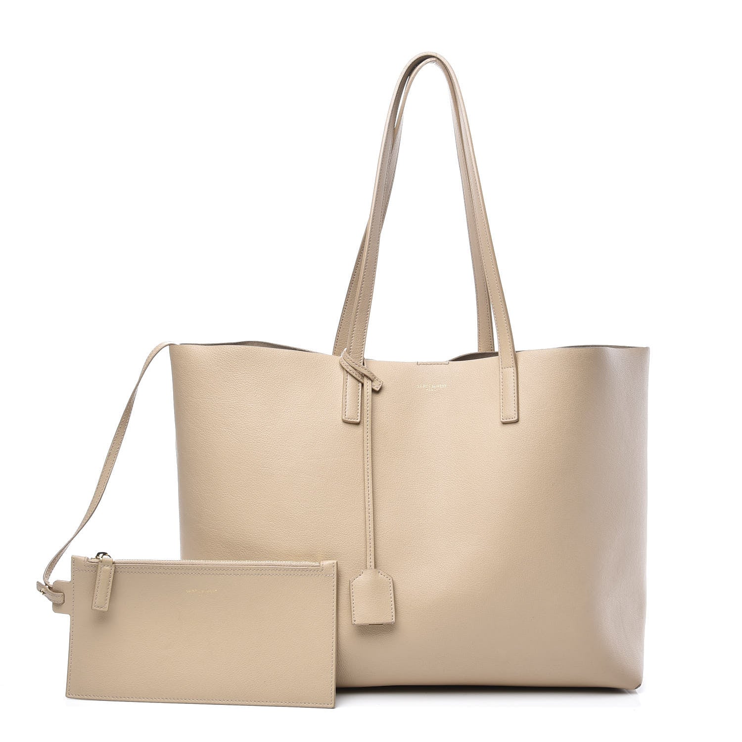 Saint Laurent Calfskin Large Shopping Tote Natural 1 of 14