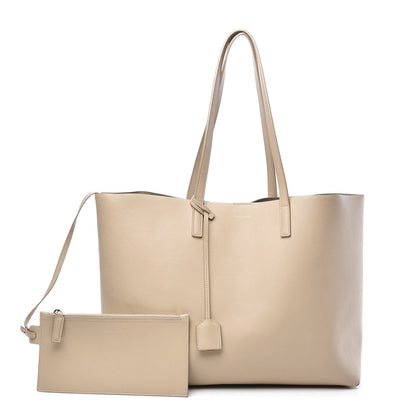 Saint Laurent Calfskin Large Shopping Tote Natural 1 of 14