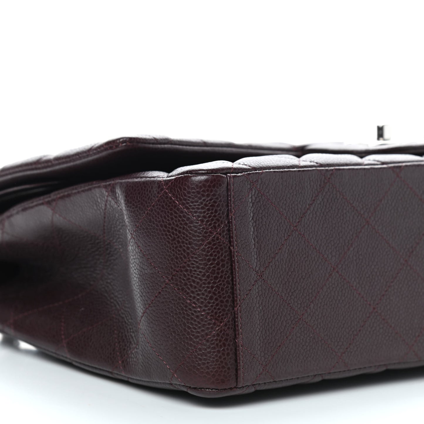 Caviar Quilted Maxi Double Flap Dark Purple