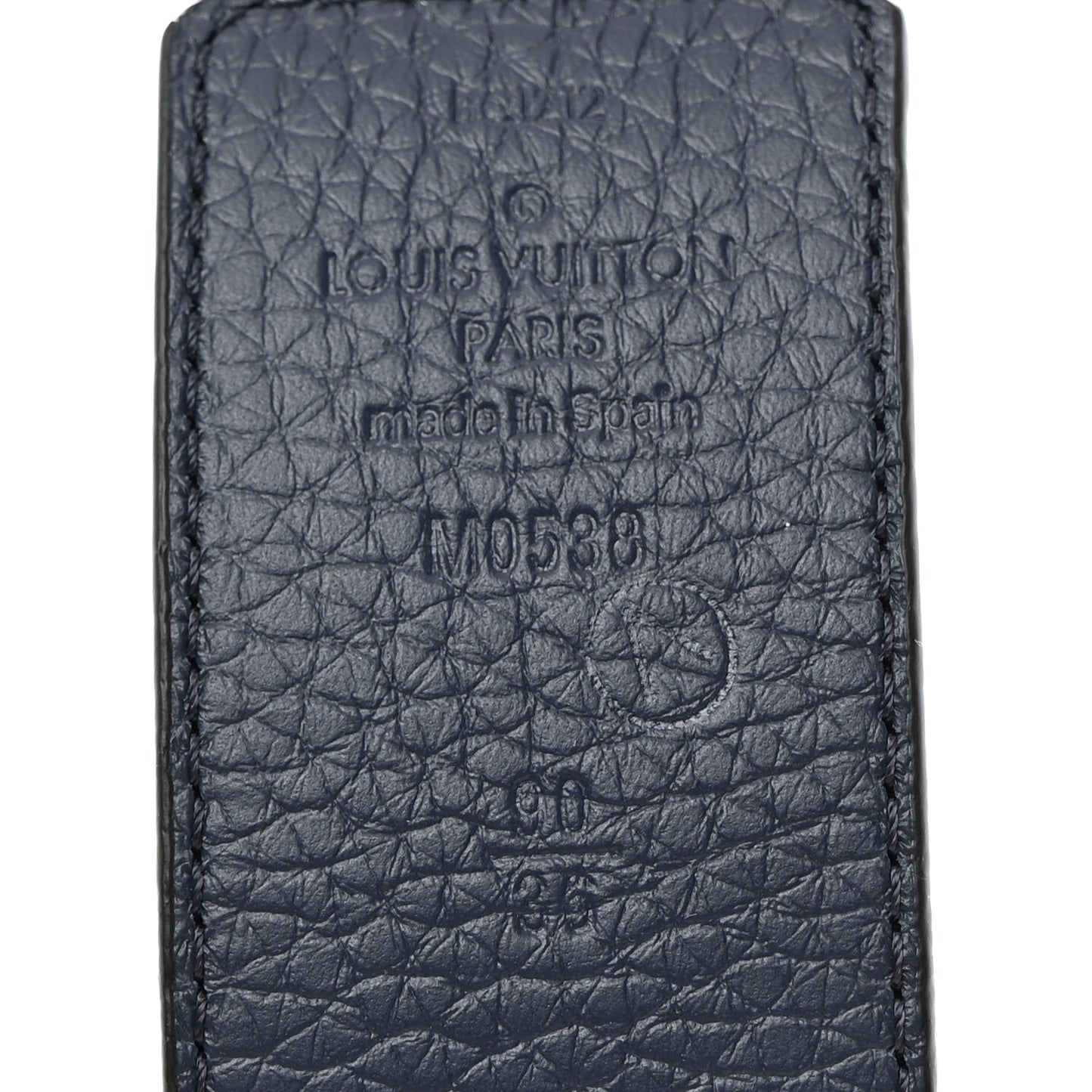 Taurillon Calfskin 40mm LV Initiales Reversible 90 36 Belt Black Navy