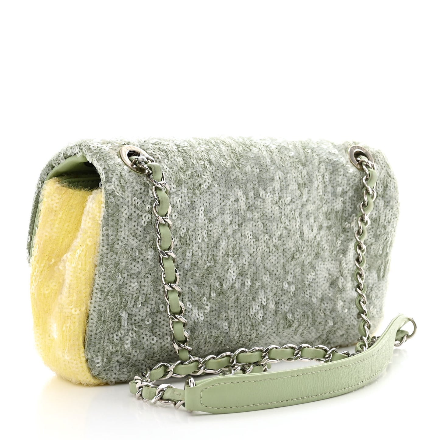 Sequin Waterfall Flap Green Light Green Yellow