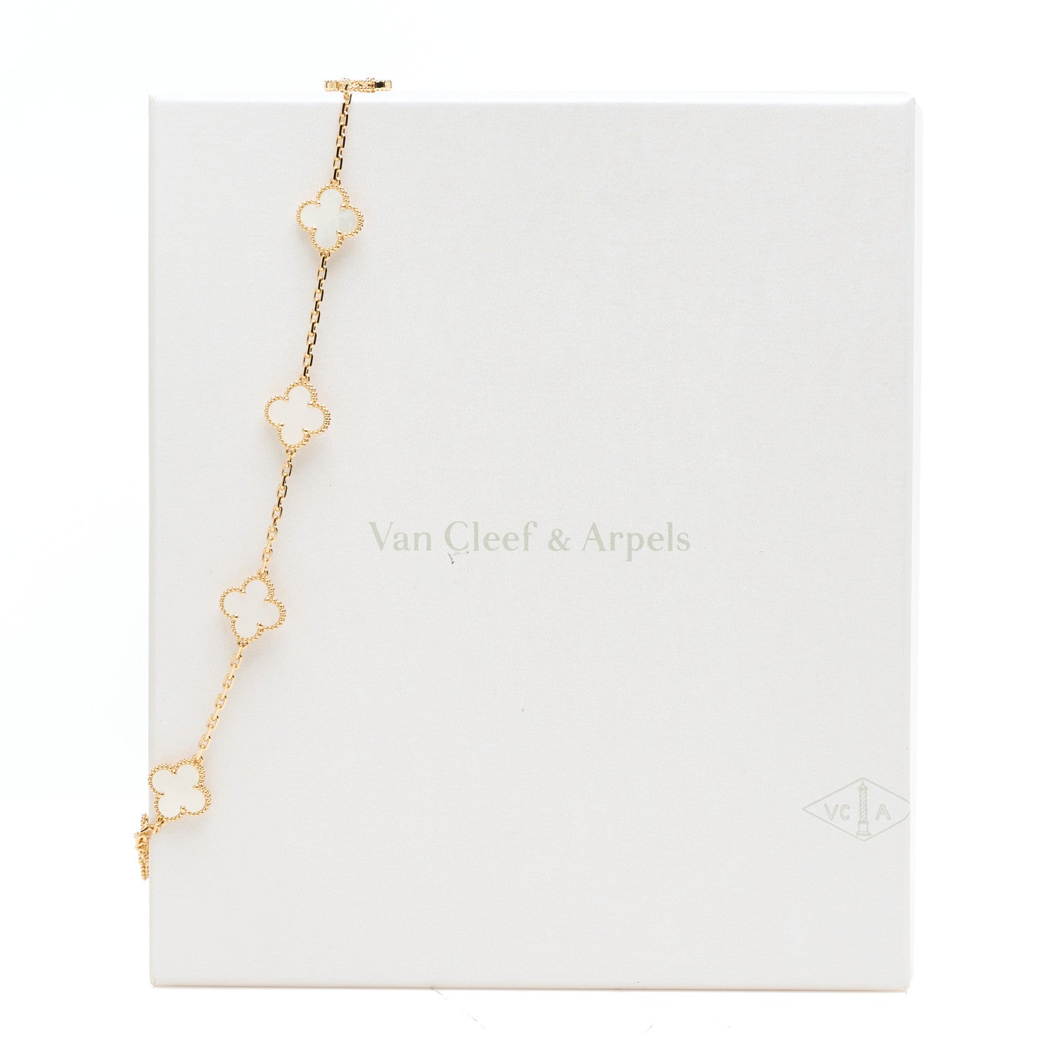 Van Cleef & Arpels 18K Yellow Gold Mother of Pearl 10 Motifs Vintage Alhambra Necklace 7 of 7