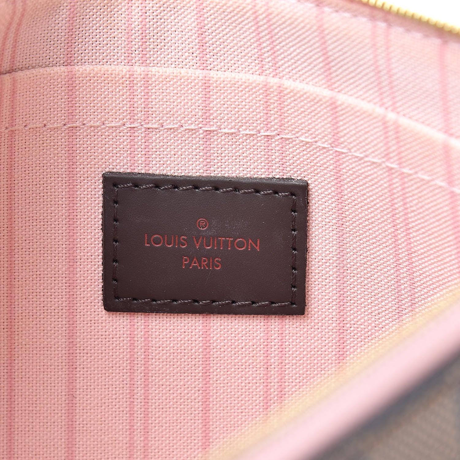 Louis Vuitton Damier Ebene Neverfull MM GM Pochette Rose Ballerine 6 of 9