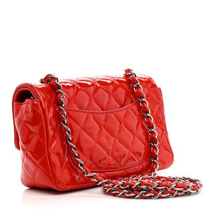 Chanel Patent Calfskin Quilted Mini Rectangular Flap Red 3 of 11