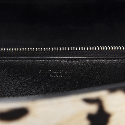 Saint Laurent Calf Hair Leopard Print Monogram Cassandra Chain Wallet White Multicolor 7 of 11
