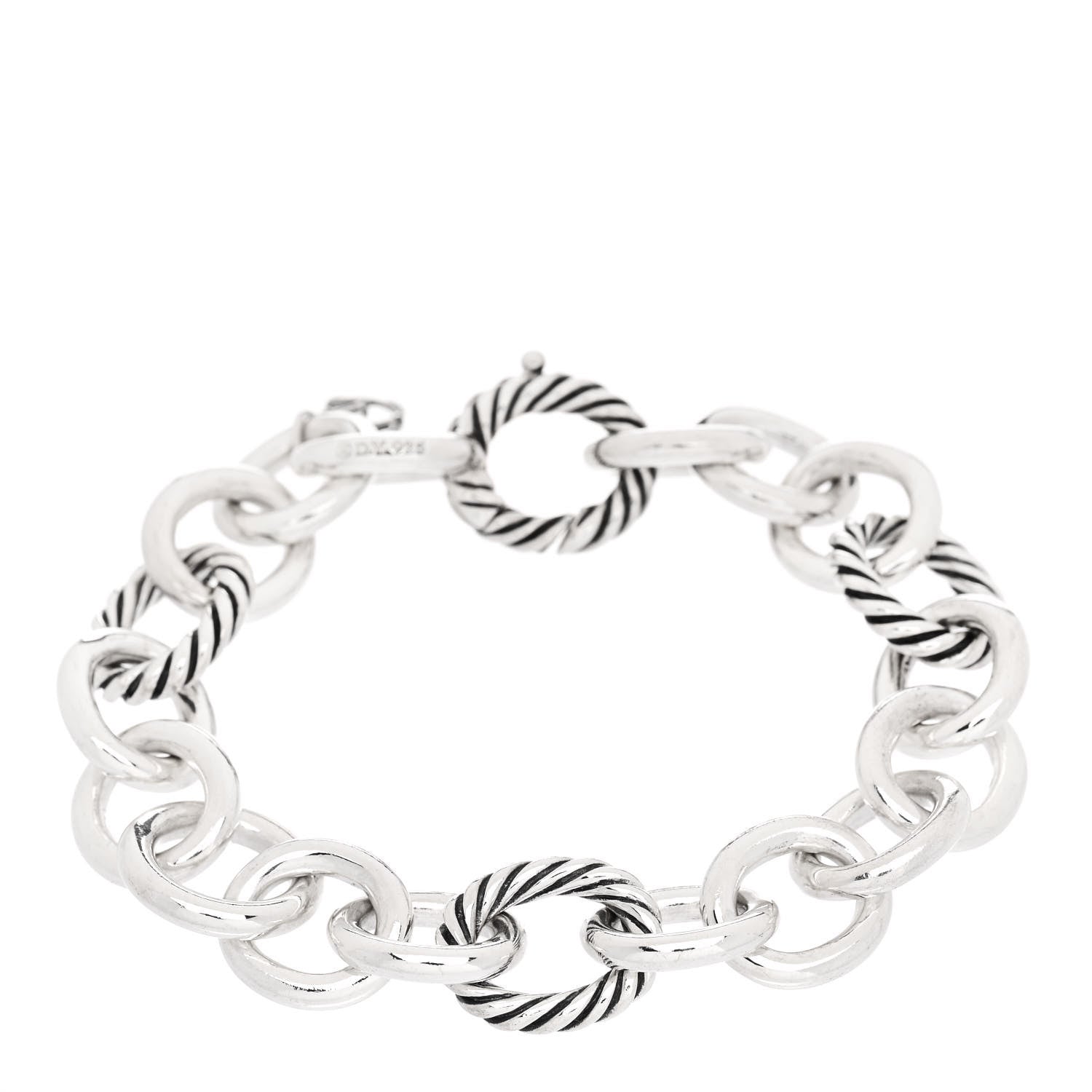 David Yurman Sterling Silver 12mm Large Oval Link Bracelet 1 of 4