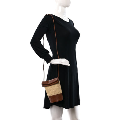 Chloe Raffia Calfskin Micro Chloe Sense Bucket Bag Tan 2 of 8