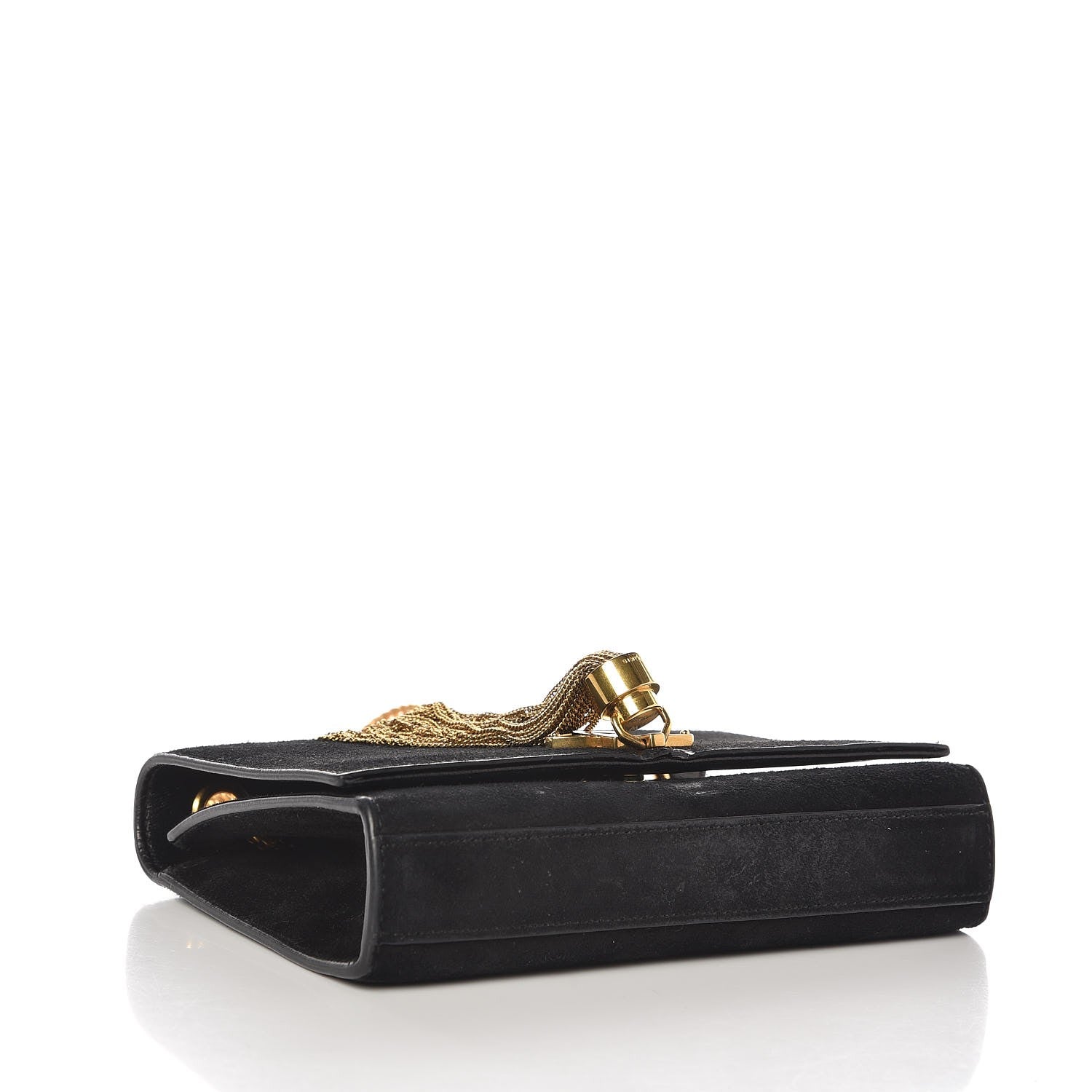 Saint Laurent Suede Small Classic Monogram Kate Tassel Satchel Black 4 of 6