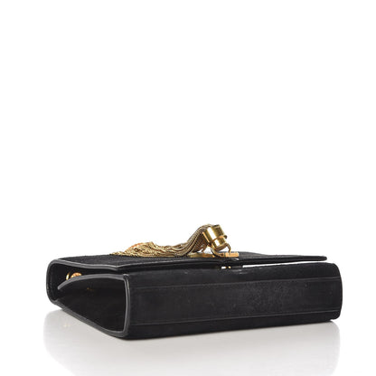 Saint Laurent Suede Small Classic Monogram Kate Tassel Satchel Black 4 of 6