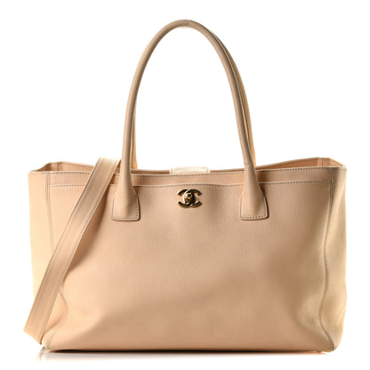 Chanel Calfskin Cerf Executive Shopper Tote Beige 2 of 16
