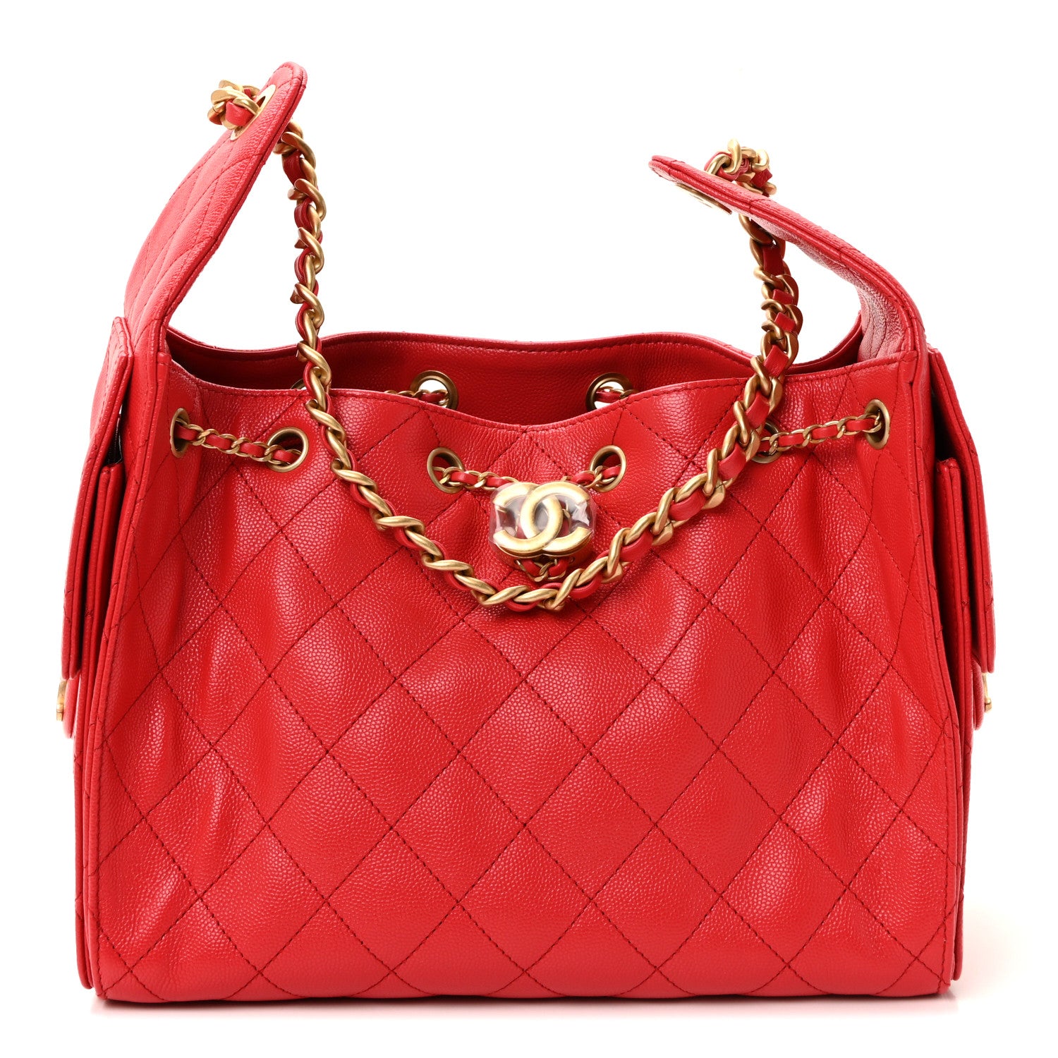 Chanel Caviar Quilted Small Chanel 25 Handbag Dark Red 1 of 10