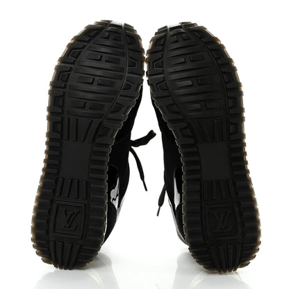 Louis Vuitton Suede Monogram Run Away Sneakers 38.5 Black 2 of 8