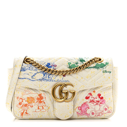 Gucci X DISNEY Calfskin Matelasse Mickey Minnie Mouse Small GG Marmont Shoulder Bag Multicolor 1 of 11