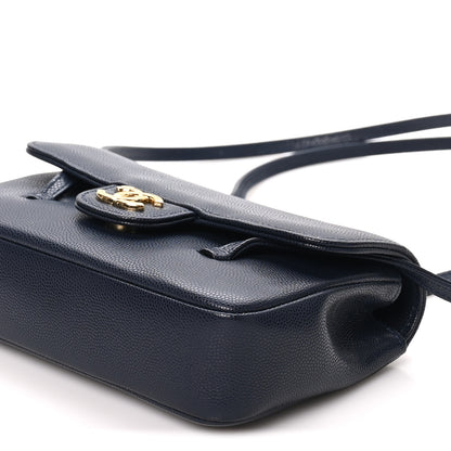 Chanel Shiny Caviar Mini Preppy Coco Shoulder Bag Dark Blue 9 of 10