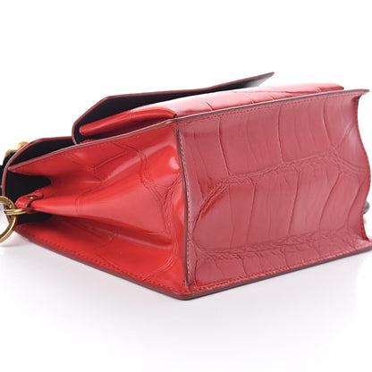 Marc Jacobs Calfskin Crocodile Embossed Uptown Shoulder Bag Flame 8 of 9