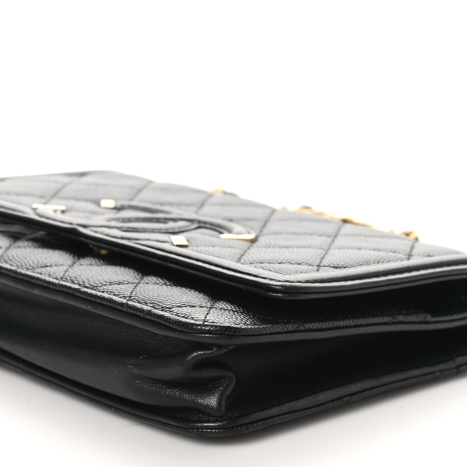 Chanel Caviar Quilted CC Filigree Wallet On Chain WOC Black 10 of 10