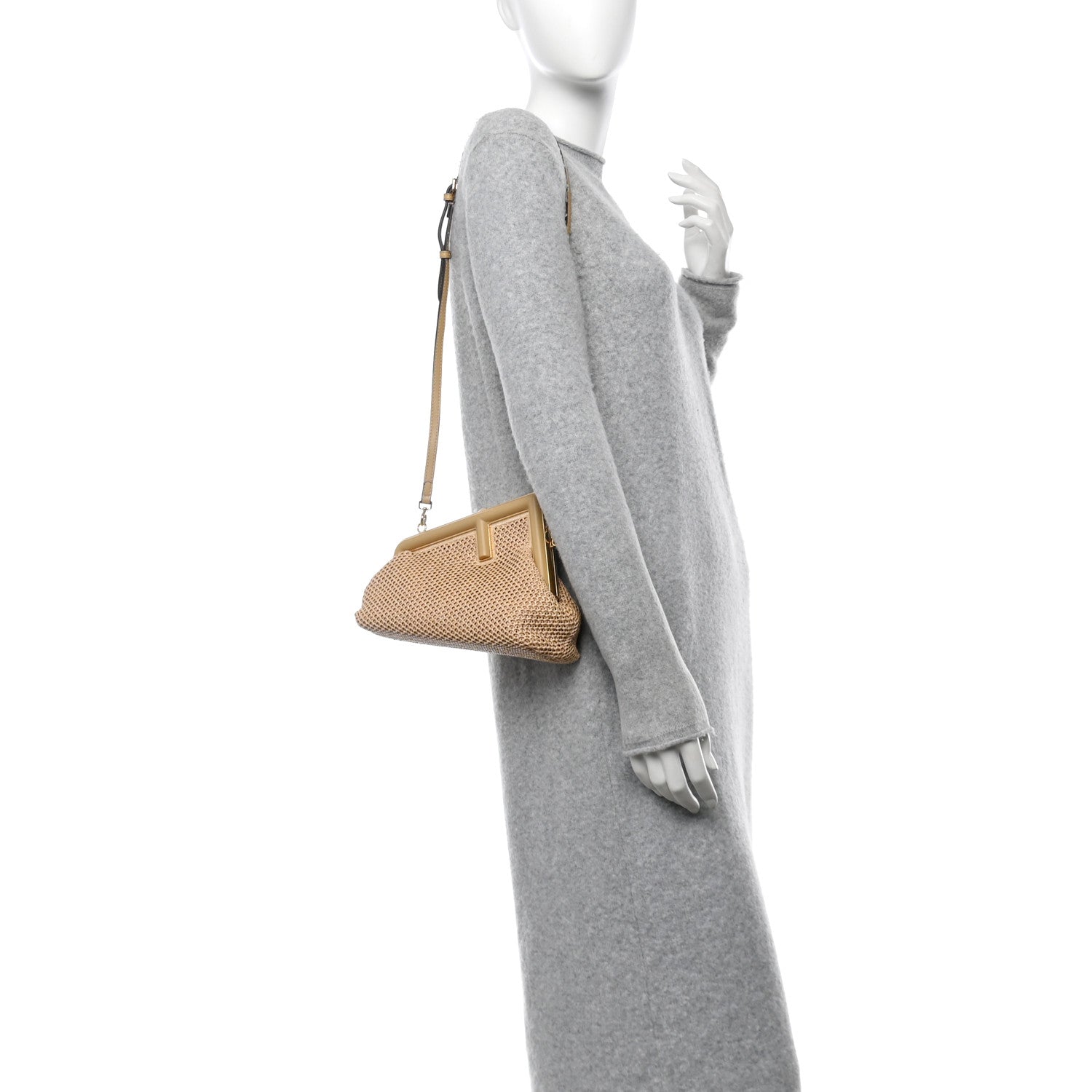 Fendi Raffia Nappa Macrame Small Fendi First Natural Sahara 2 of 12