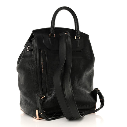Alexander Wang Pebbled Calfskin Prisma Skeletal Backpack Black Rose Gold Hardware 3 of 17