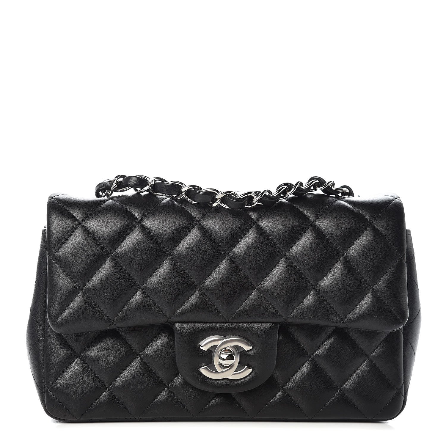 Chanel Lambskin Quilted Mini Rectangular Flap Black 1 of 10
