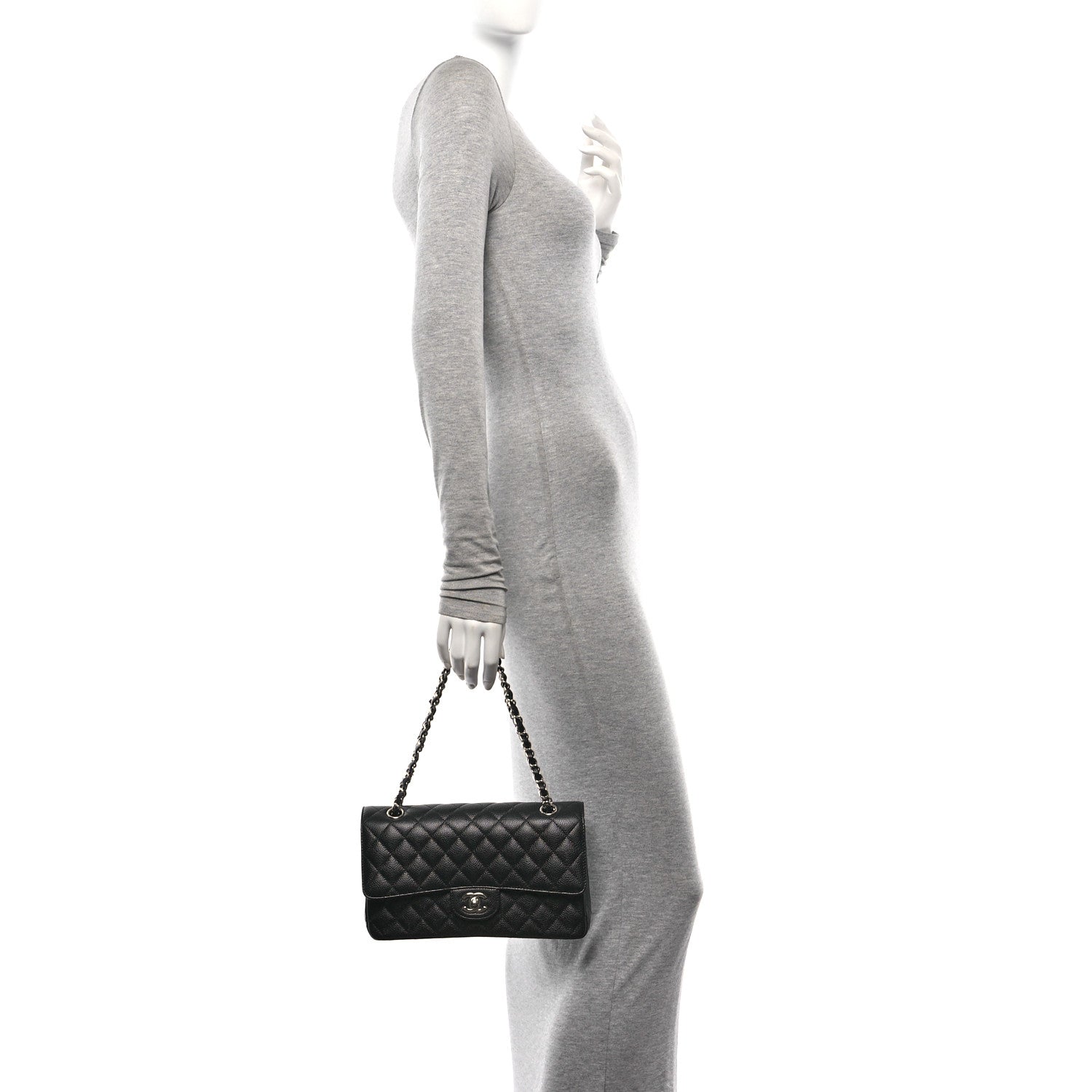 Chanel Caviar Quilted Medium Double Flap Black 2 of 11