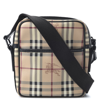 Burberry Haymarket Check Small Messenger Black 1 of 10