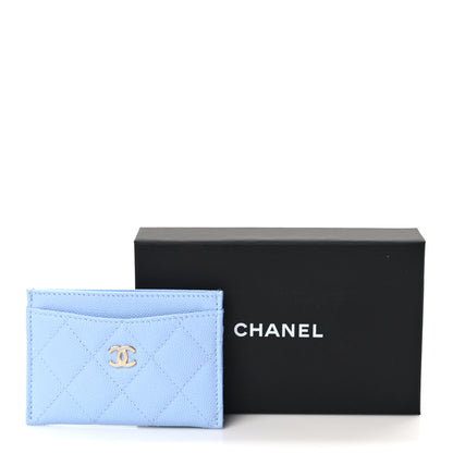 Chanel Caviar Quilted Card Holder Light Blue 8 of 8