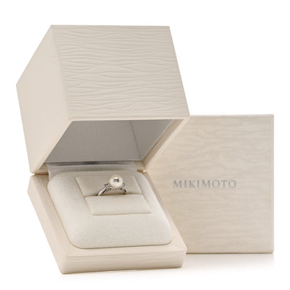 Mikimoto Platinum Diamond Akoya Pearl 8mm Ring 52 6 6 of 6