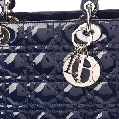 Christian Dior Patent Cannage Medium Lady Dior Navy Blue 8 of 8