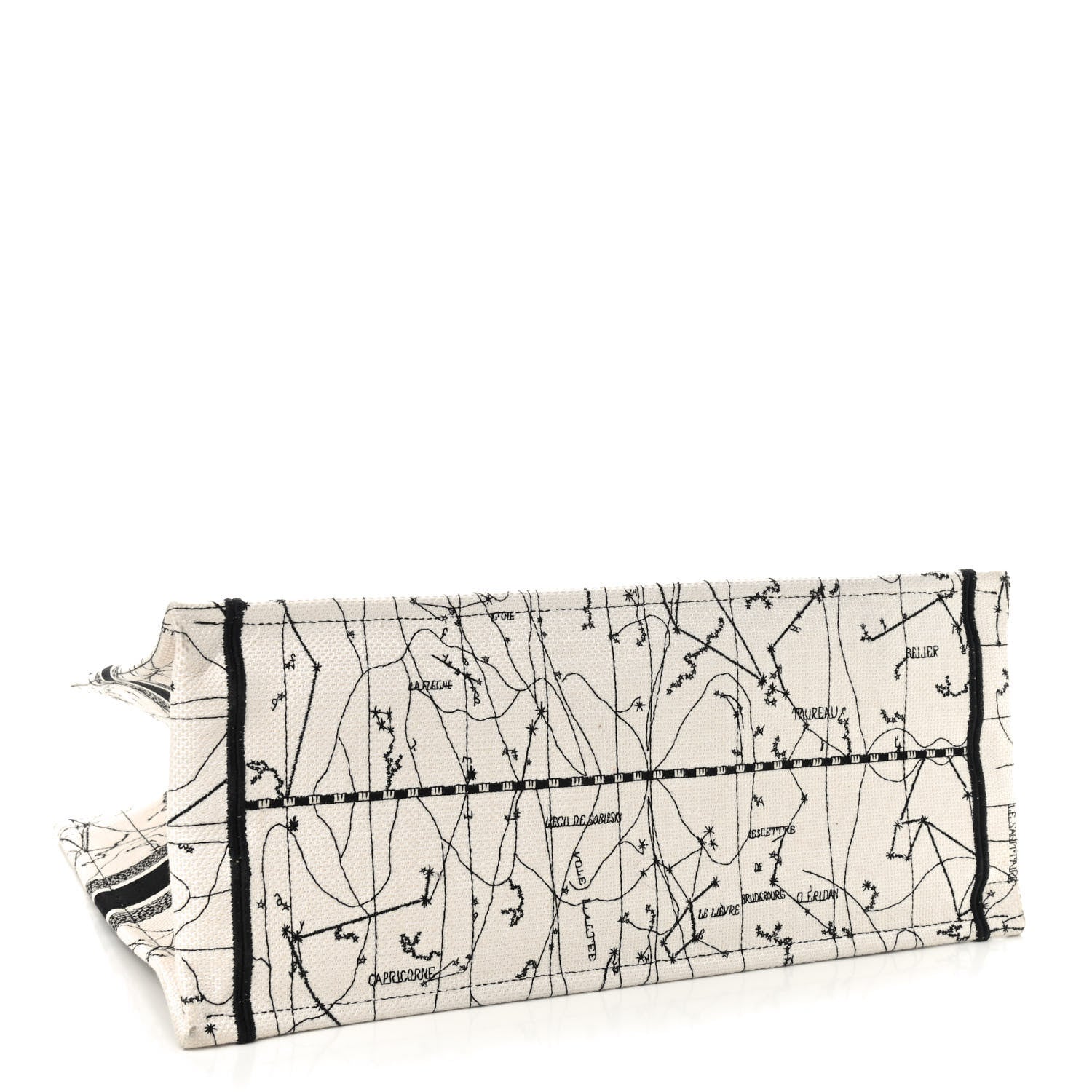 Christian Dior Canvas Embroidered Zodiac Book Tote Latte Multicolor 4 of 9