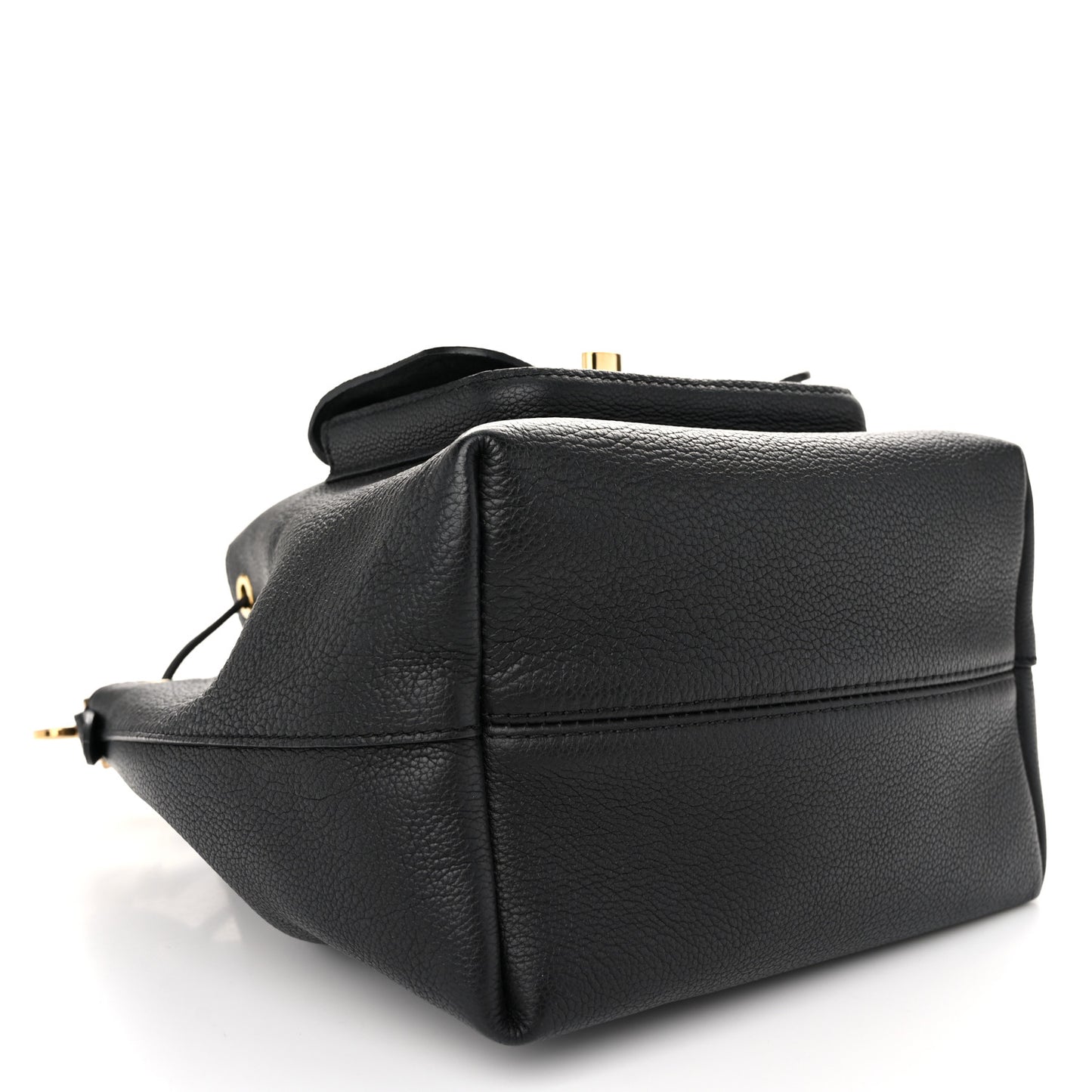 Calfskin Lockme Bucket MM Black