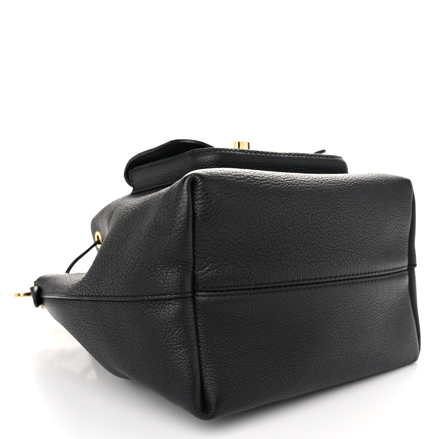 Louis Vuitton Calfskin Lockme Bucket MM Black 4 of 10